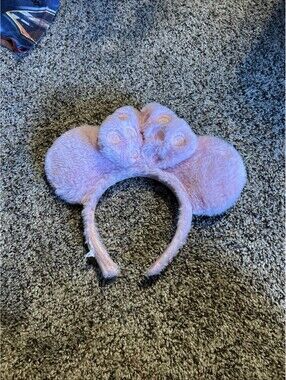 Disney Minnie Mouse Pink Fuzzy Headband For Adults